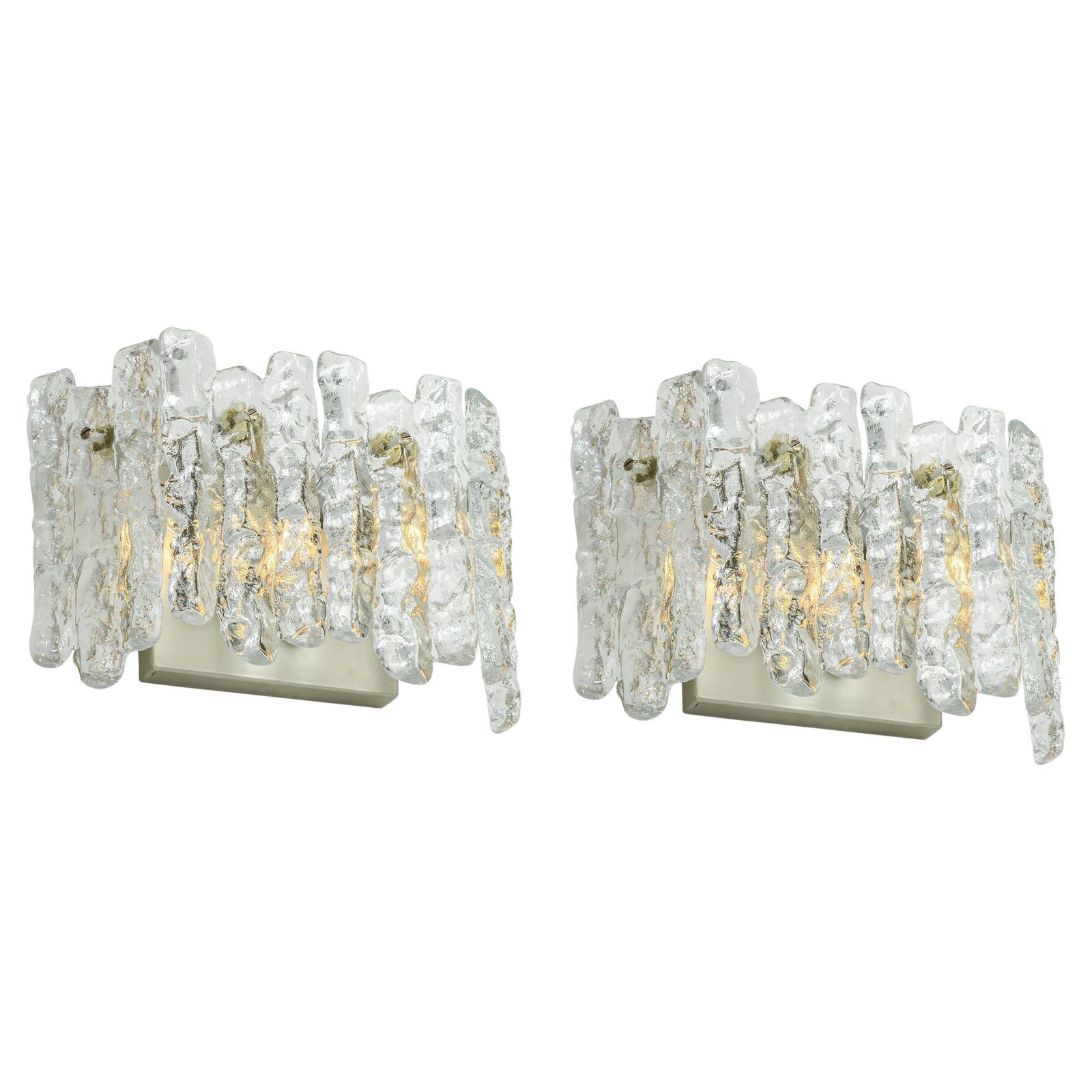 1 Of 3 Pair Of Large Kalmar Sconces Murano Wall Lights, Austria, 1960s