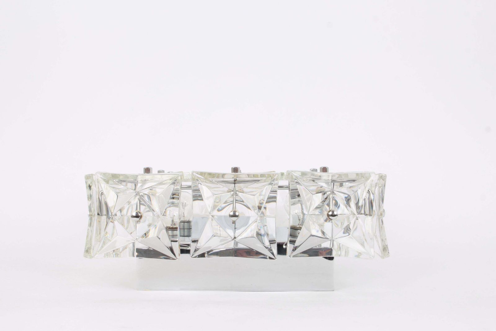 1 Of 2 Flushmount Faceted Crystal Light Fixture By Kinkeldey, Germany photo buy