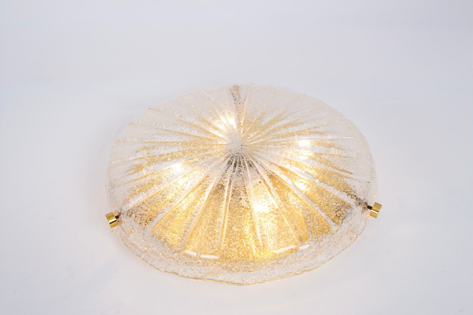 photo vintage 1 Of 2 Round Murano Sunbrust Flushmount By Hillebrand, Germany, 1970s