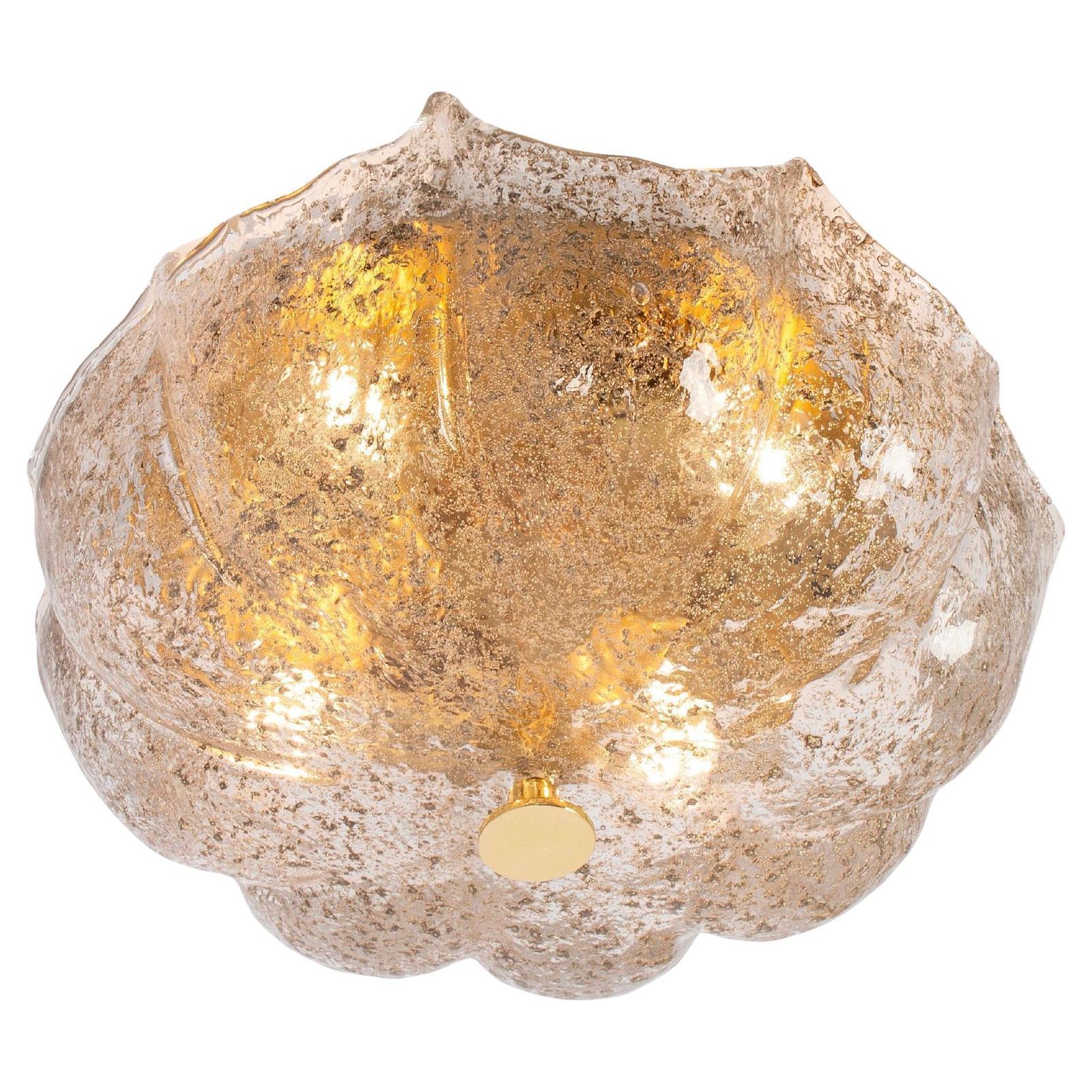 1 Of 4 Dark Toned Murano Glass Ceiling Fixture, Kaiser, Germany, 1970s photo furniture