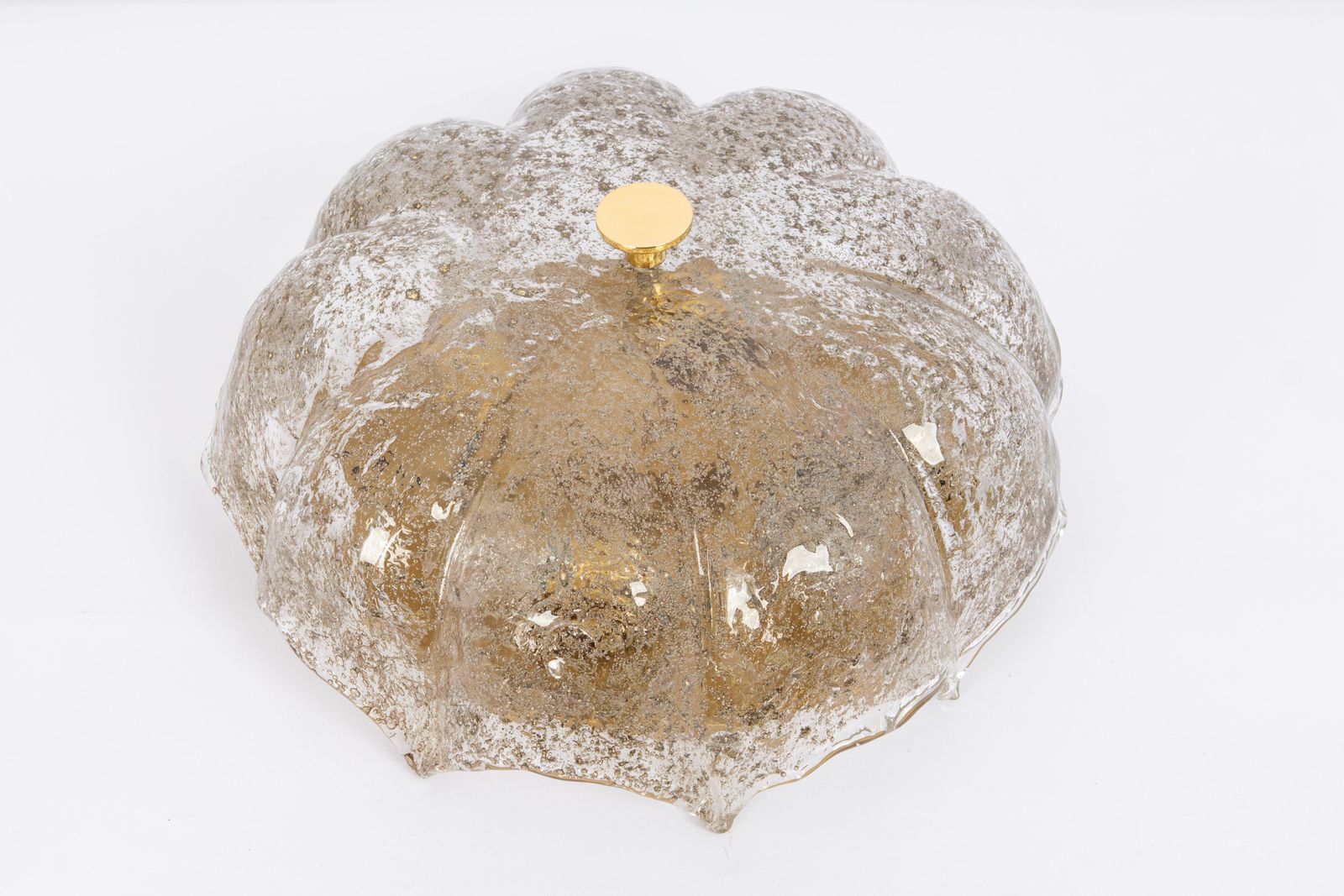 1 Of 4 Dark Toned Murano Glass Ceiling Fixture, Kaiser, Germany, 1970s photo buy