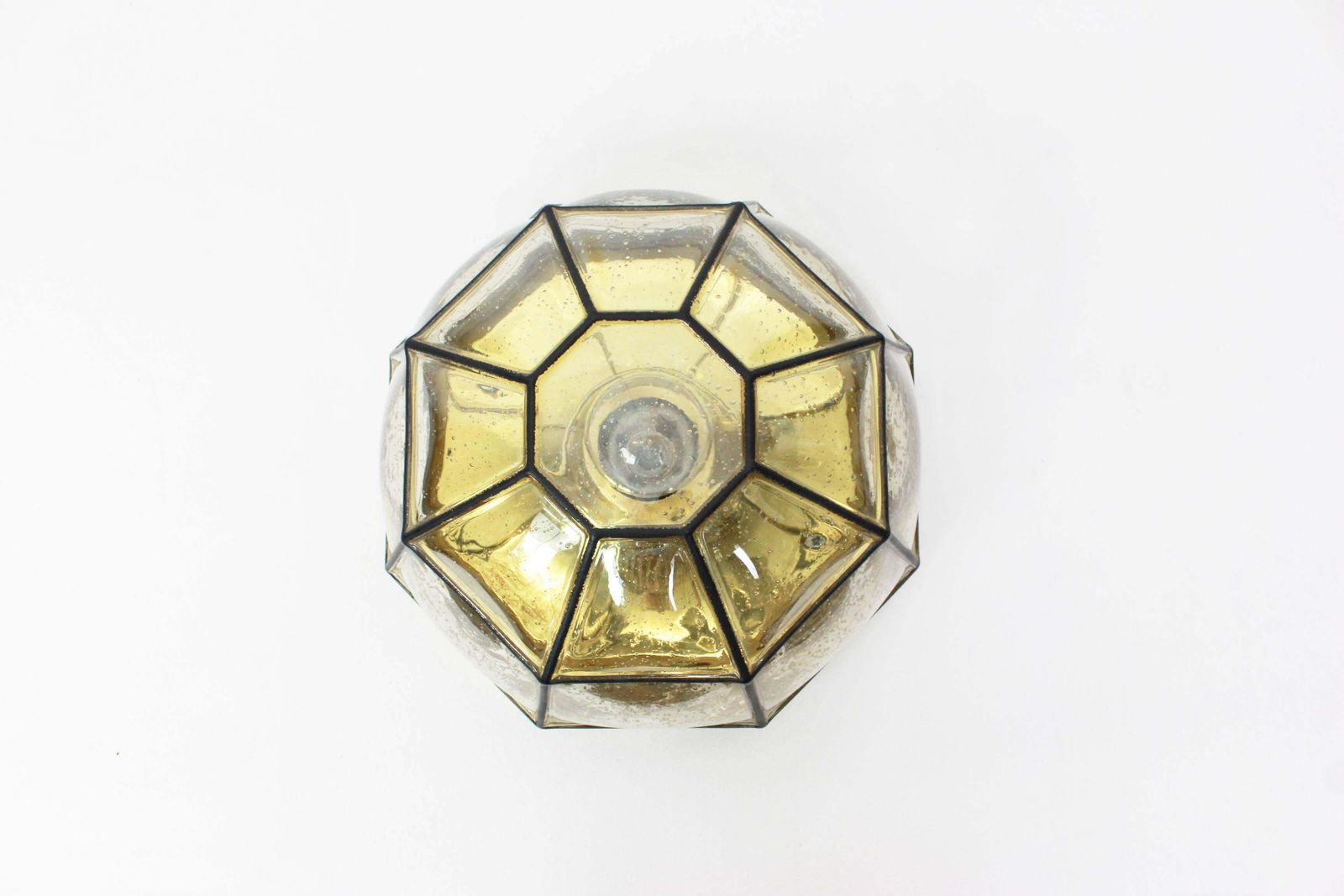 Set Of 2 Iron And Clear Glass Flush Mount By Limburg, Germany, 1960s photo furniture