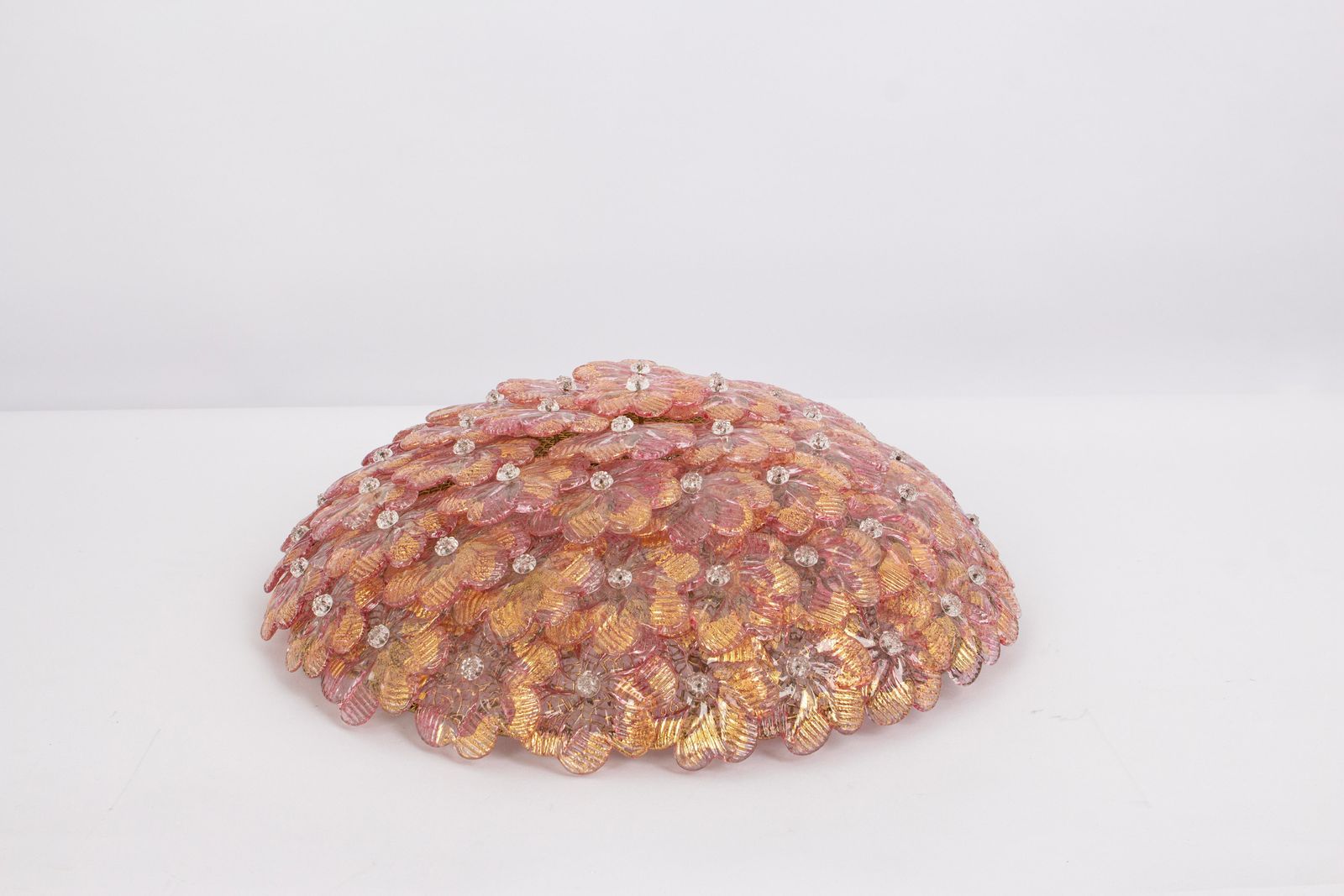 1 Of 2 Midcentury Murano Glass Ceiling Fixture By Barovier & Toso, Italy, 1960s photo Lighting