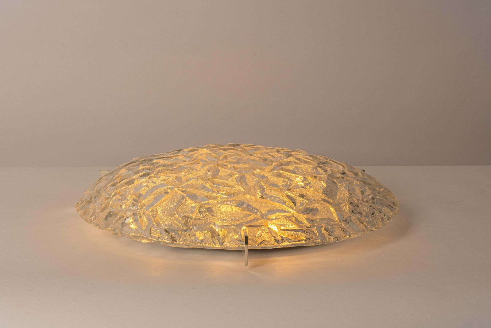 1 Of 3 Large Murano Glass Flushmount Fixture By Kaiser, Germany, 1960s photo for sale