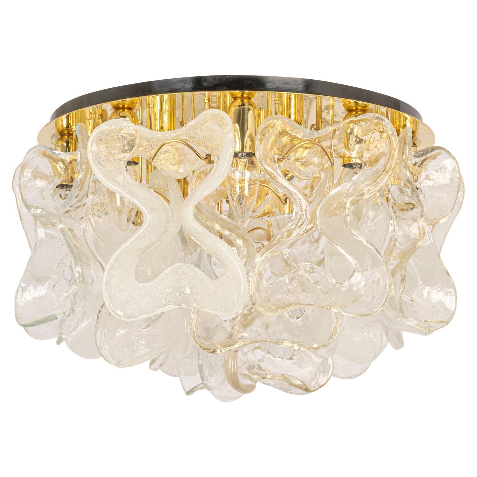 1 Of 2 Large Catena Ceiling Fixture Murano Glasses By Kalmar, Austria, 1960
