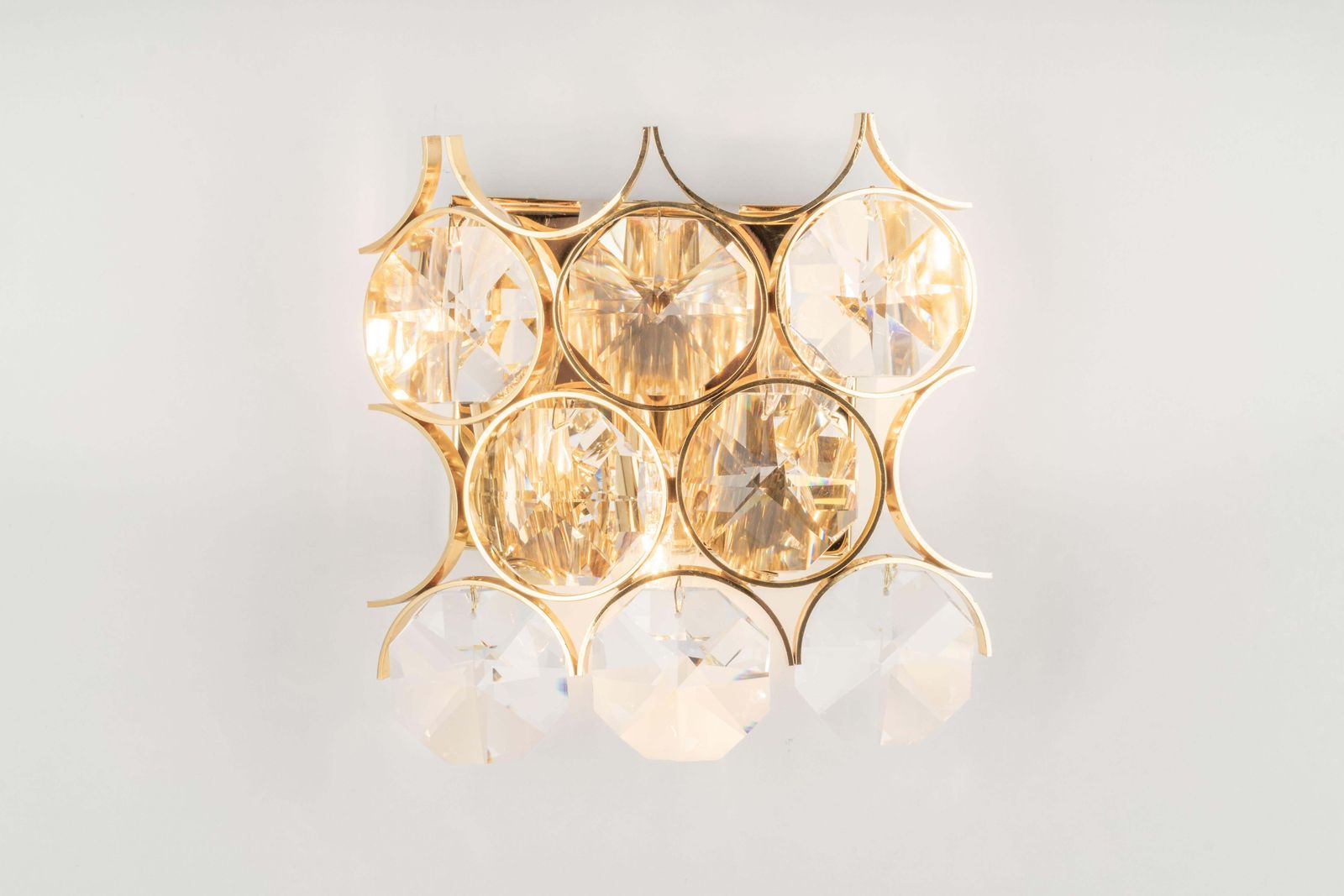 1 Of 2 Pairs Of Crystal Wall Lights, Sciolari Design, Palwa, Germany, 1960s photo vinterior