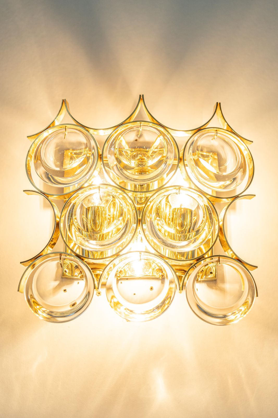 1 Of 3 Pairs Of Crystal Wall Lights, Sciolari Design, Palwa, Germany, 1960s photo buy