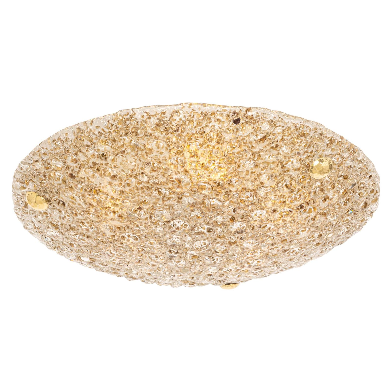 1 'Of 4' Big Round Bubble Murano Amber Flushmount By Hillebrand, Germany, 1970s photo furniture