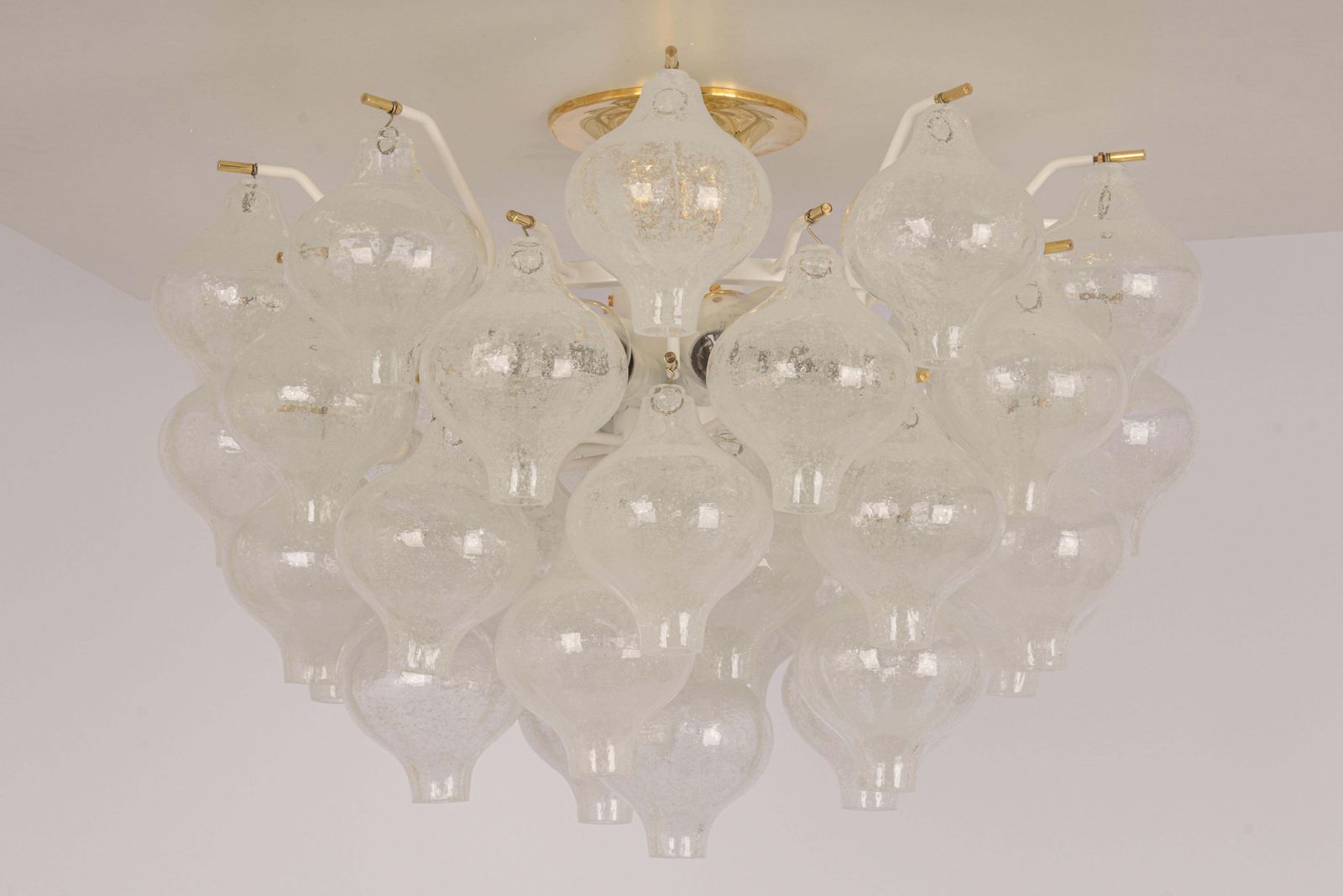1 Of 3 Large Tulipan Glass Flush Mount Or Chandelier By Kalmar, Austria, 1960s photo furniture