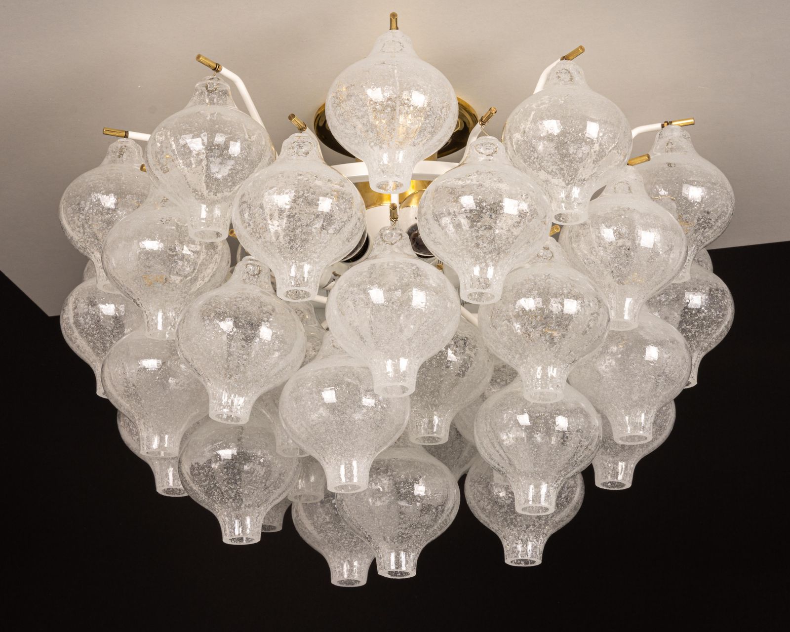 photo buy 1 Of 3 Large Tulipan Glass Flush Mount Or Chandelier By Kalmar, Austria, 1960s