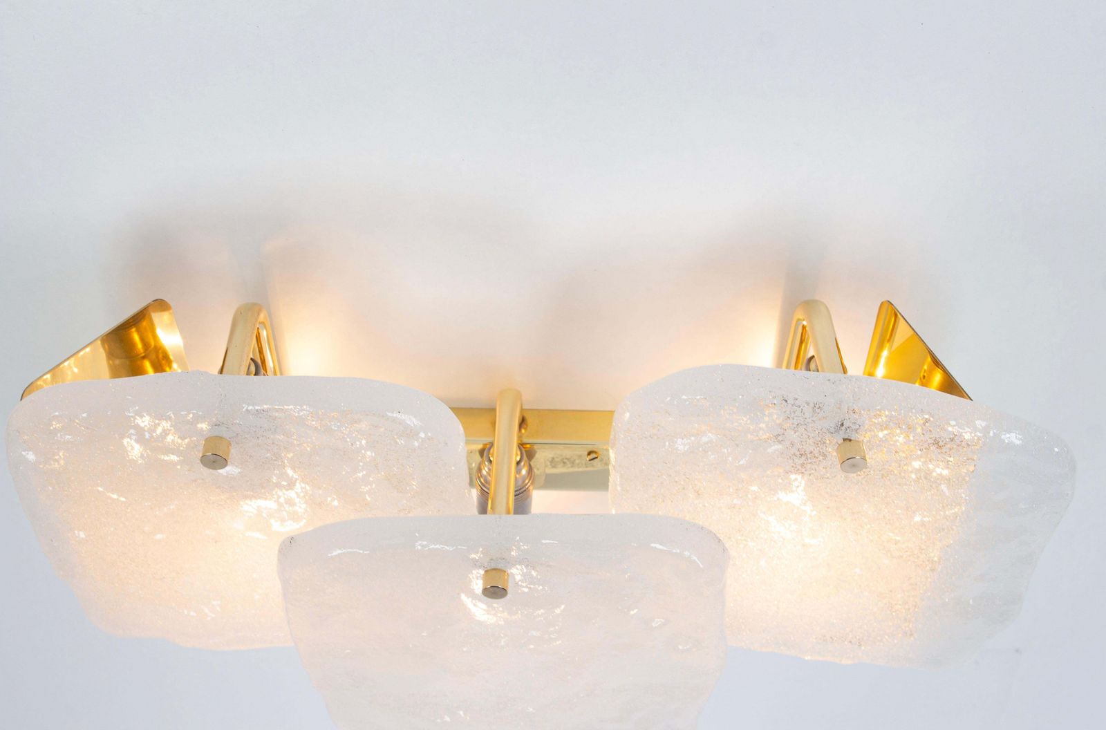 Pair Of Large Brass Kalmar Wall Lights Murano Glass By Kalmar, Austria, 1960s photo buy