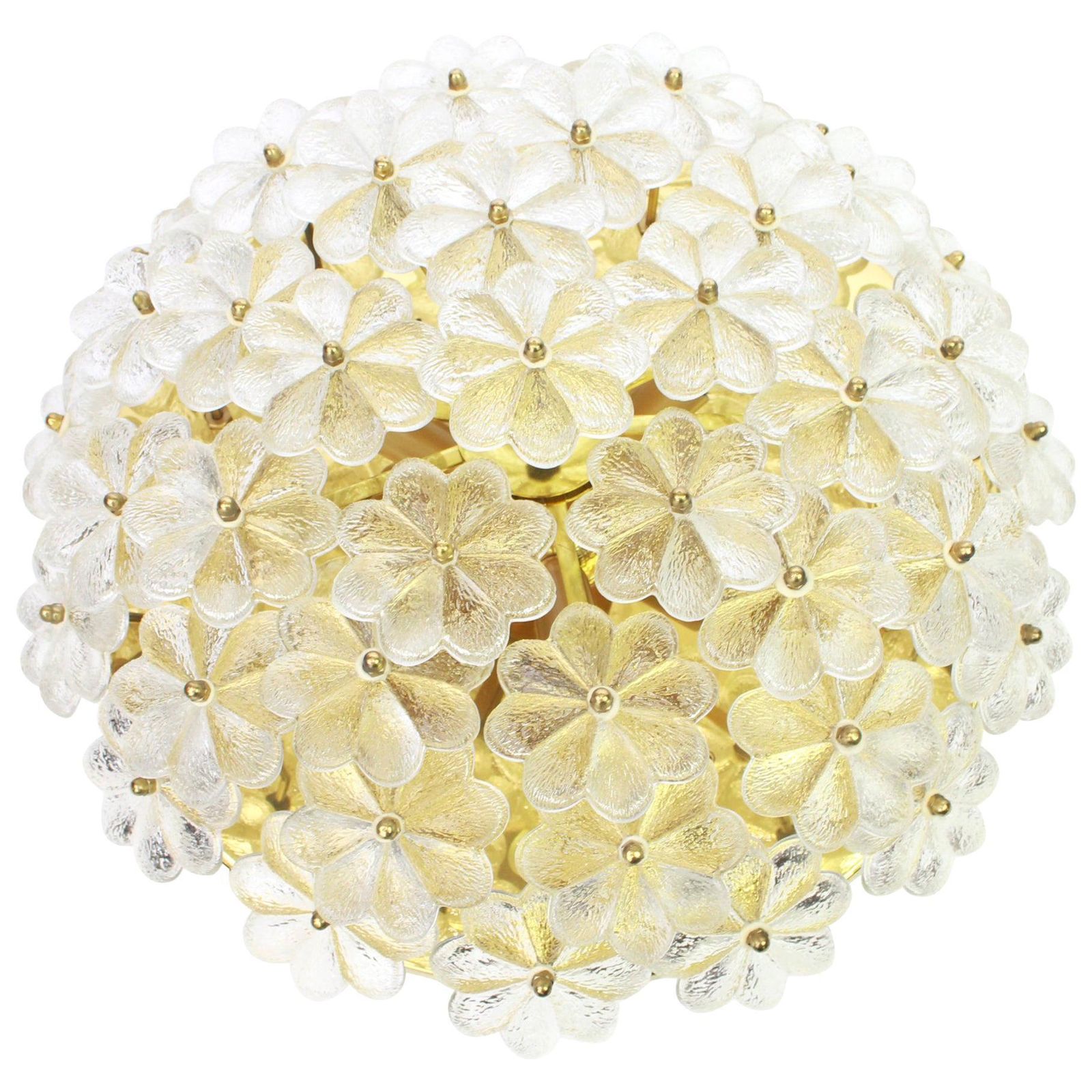 photo furniture 1 Of 4 Large Murano Glass Flower Flushmount, Ernst Palme, Germany, 1970s