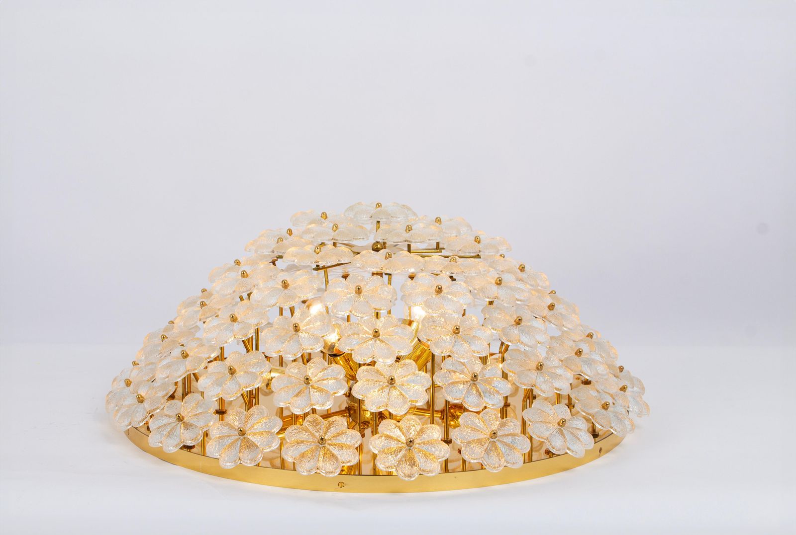 Extra Large Murano Glass Flower Flushmount By Ernst Palme, Germany, 1970s photo vinterior
