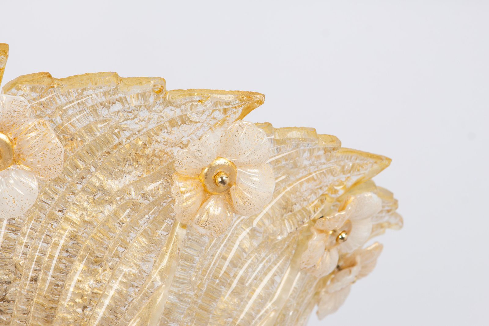 1 Of 2 Large Grand Hotel Murano Ceiling Fixture By Barovier & Toso, Italy, 1970s photo vintage