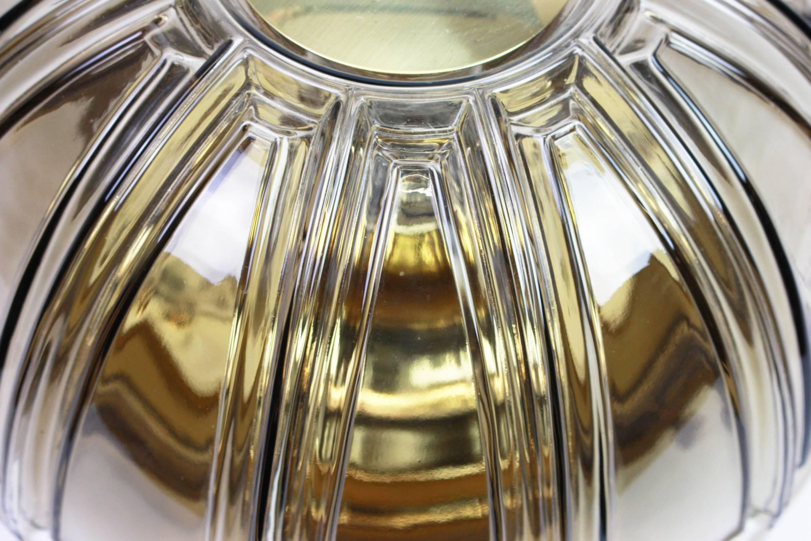 Pair Of Brass And Amber Glass Sconces Or Flush Mount By Limburg, Germany, 1960s photo buy