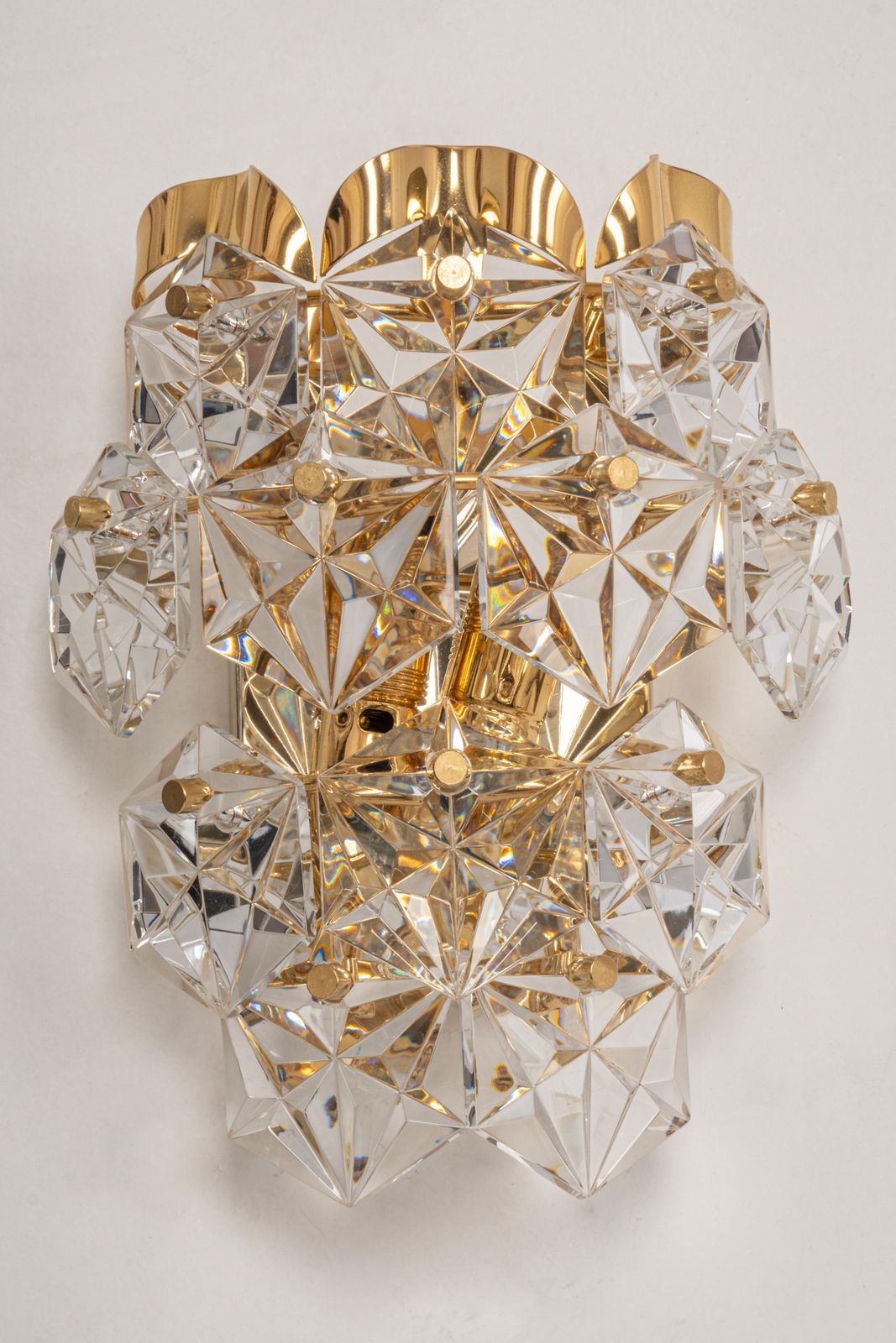 1 Of 4 Stunning Pair Of Crystal Sconces By Kinkeldey, Germany, 1970s photo for sale