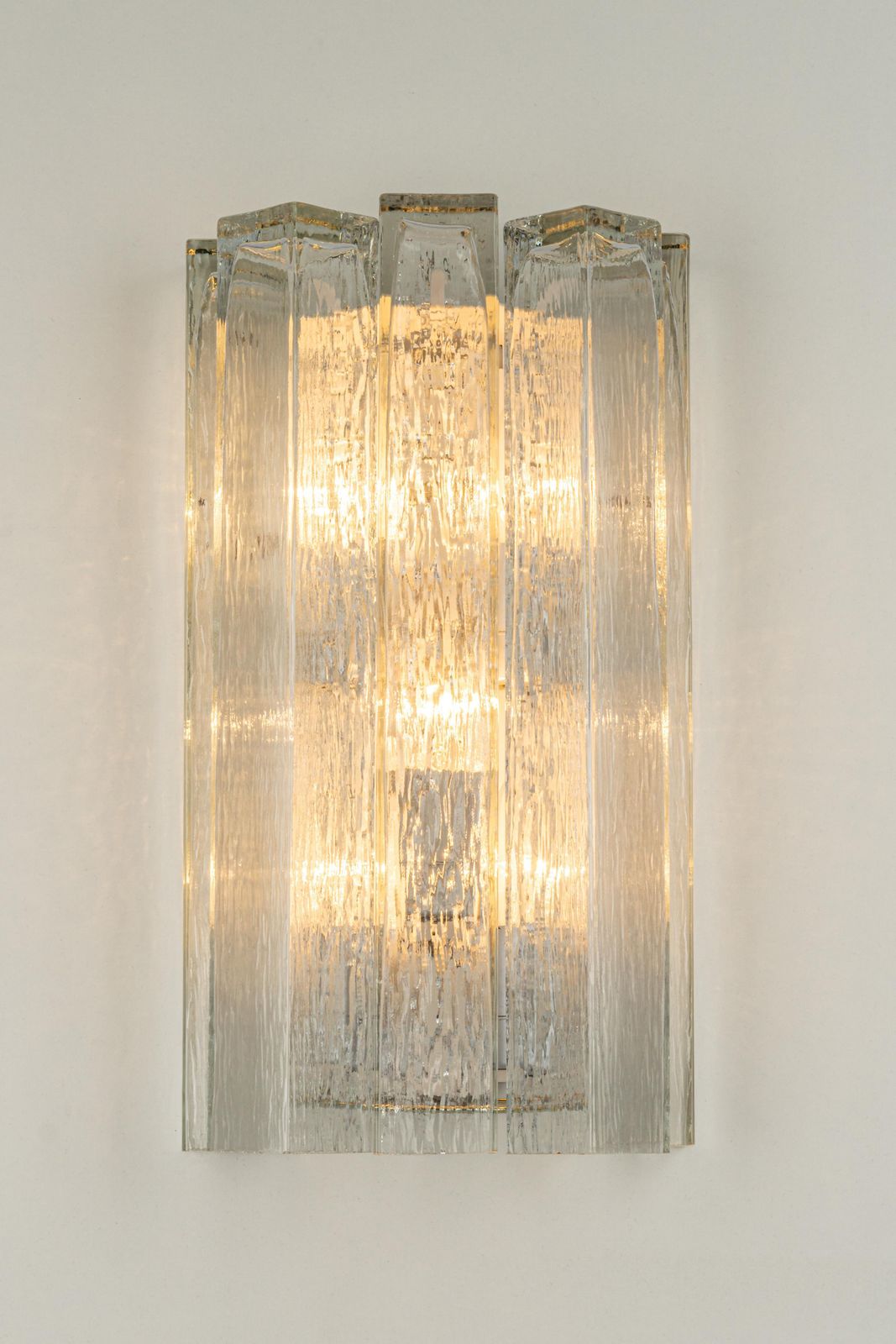 Large Pair Of Brass And Murano Glass Wall Sconces By Doria, Germany, 1960s photo buy