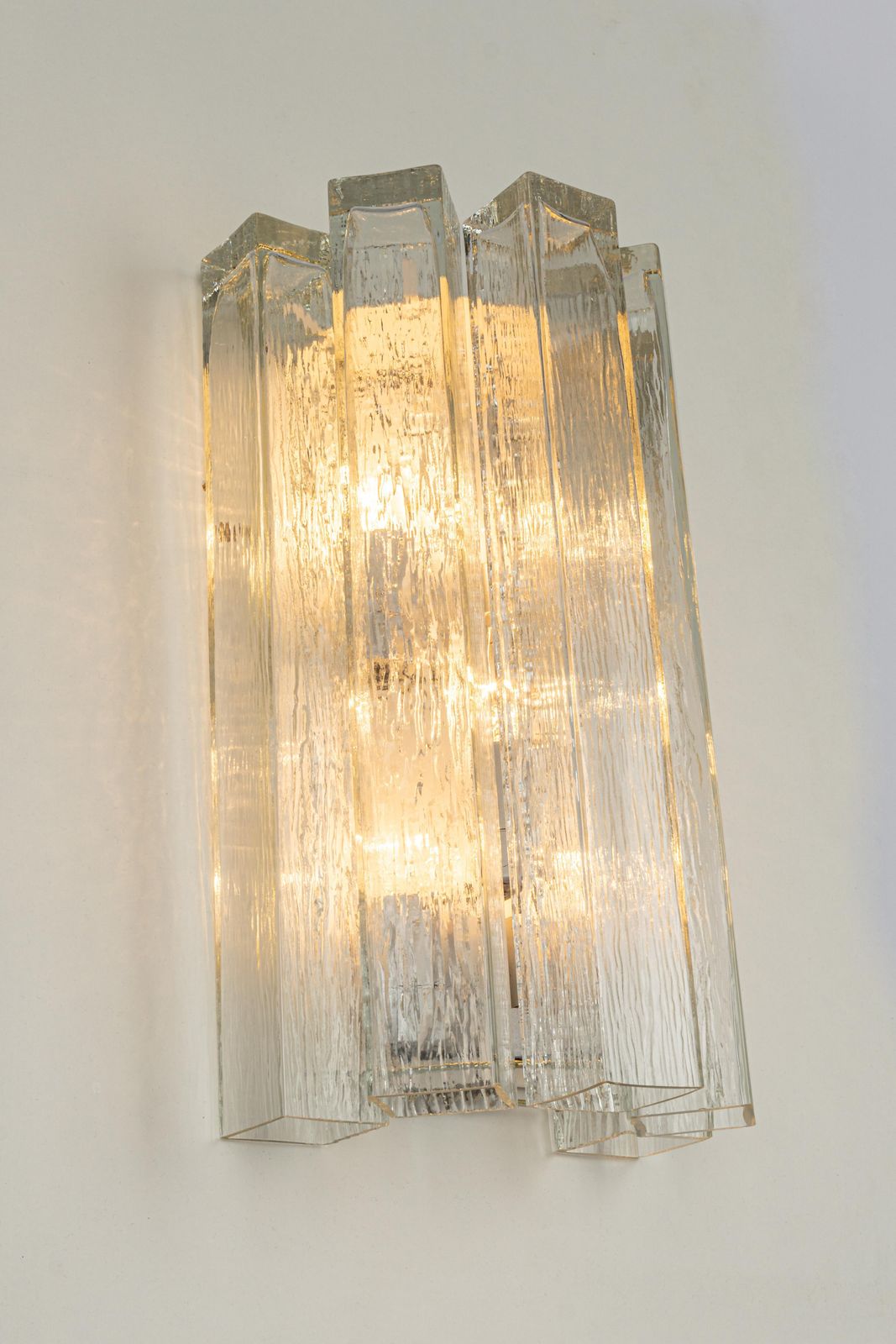 photo furniture Large Pair Of Brass And Murano Glass Wall Sconces By Doria, Germany, 1960s