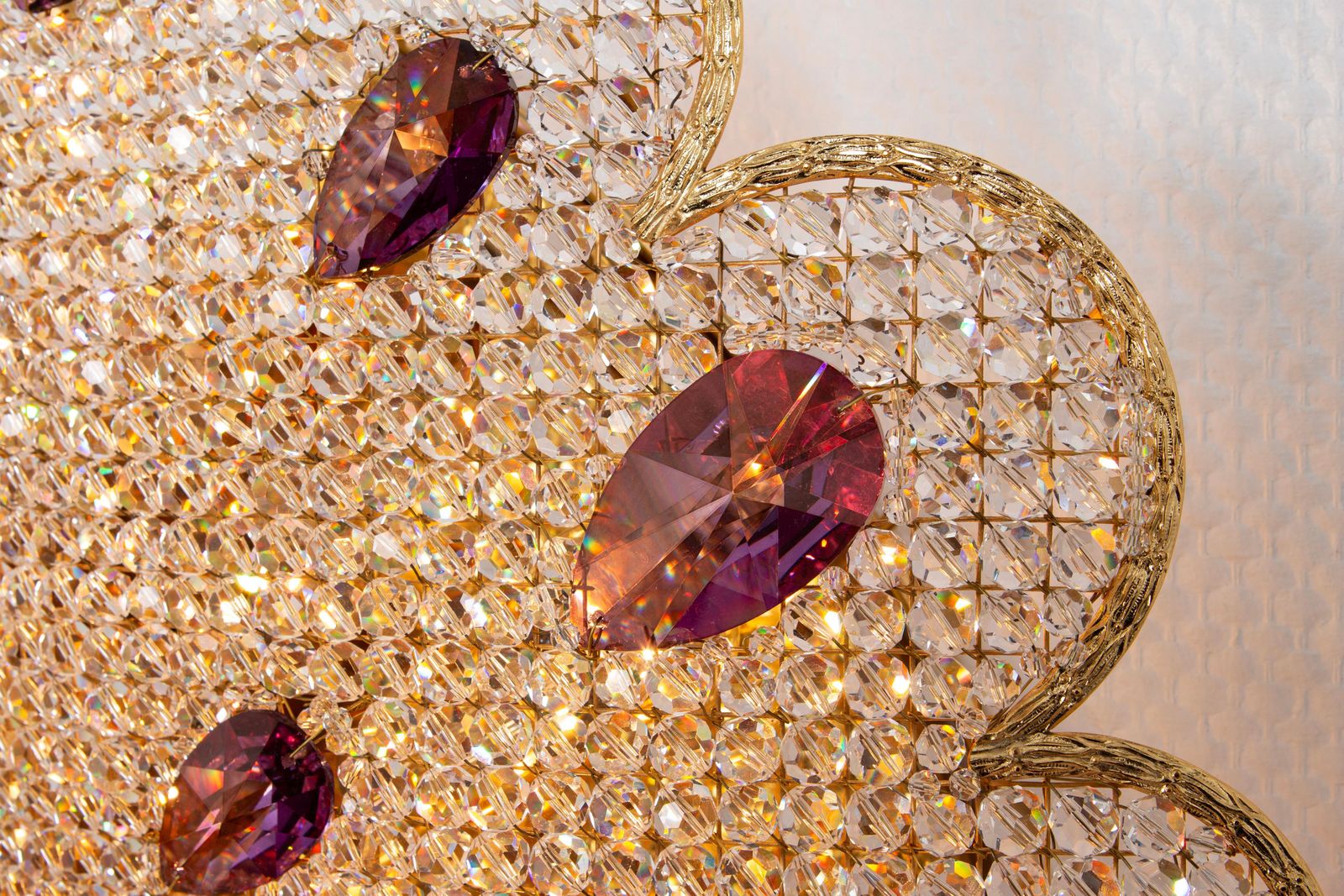 1 Of 2 Extraordinary Large Rare Peacock Crystal Sconce By Palwa, Germany, 1960s photo 5846.0