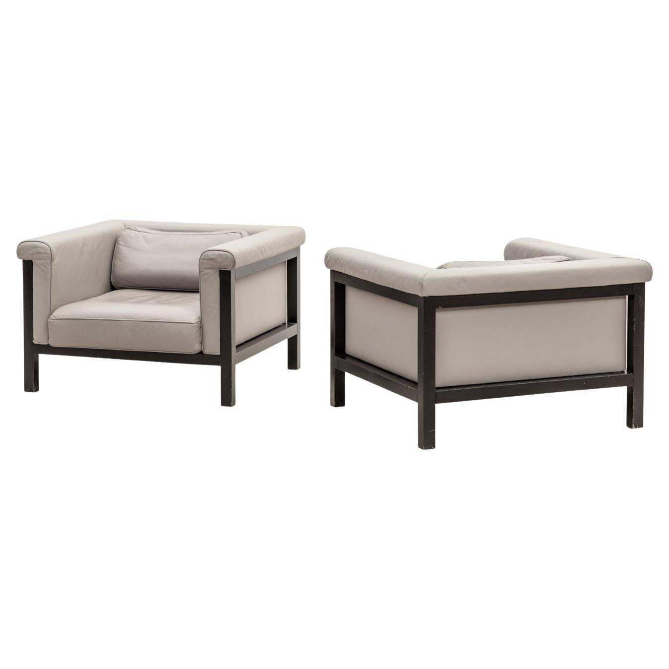 Pair Of Armchairs By Jules Wabbes, Livourne Série 800 Luxe Edited By Bullo