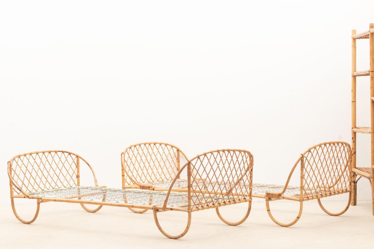Pair Of Rattan Daybeds, 1970s photo furniture