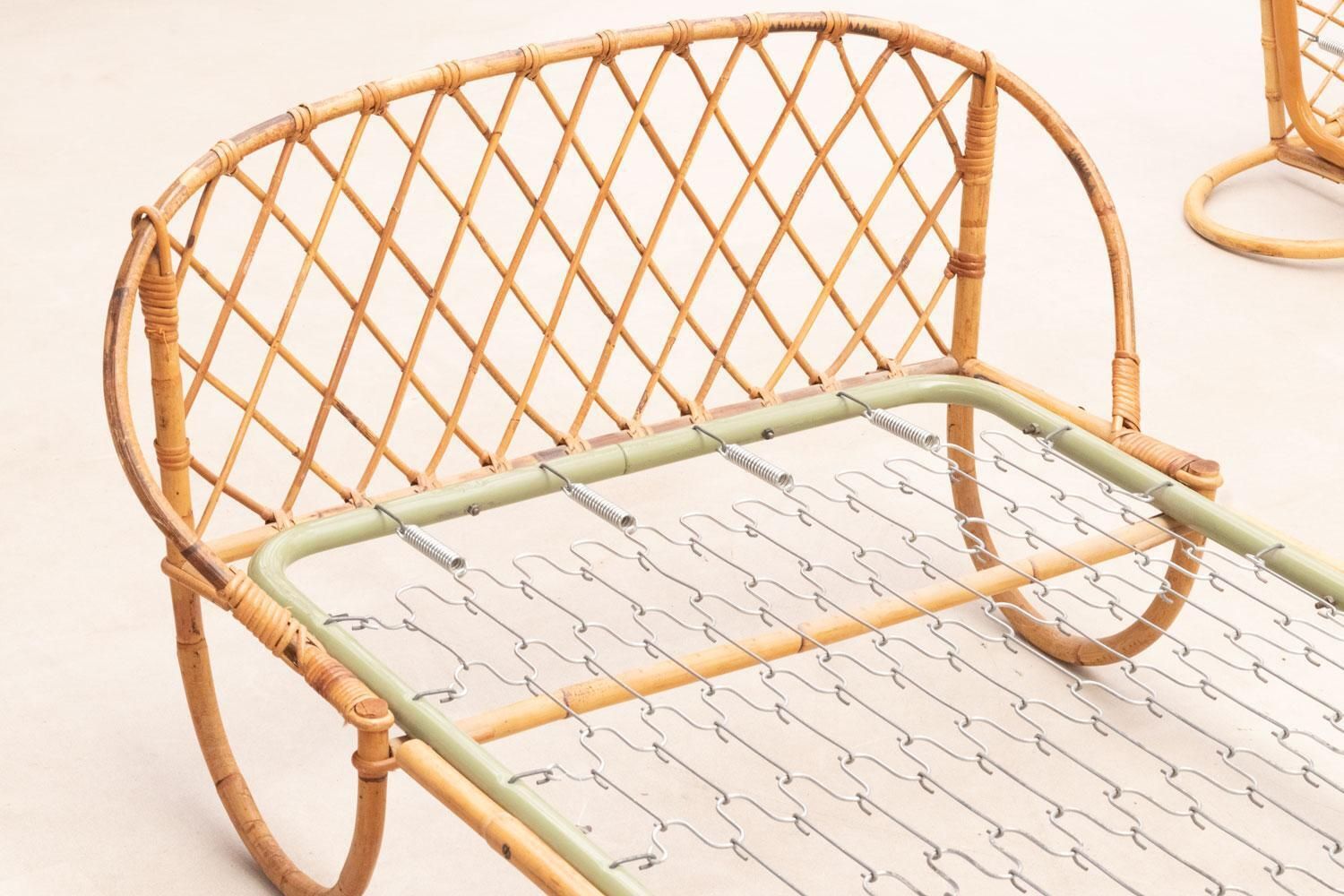 Pair Of Rattan Daybeds, 1970s photo for sale