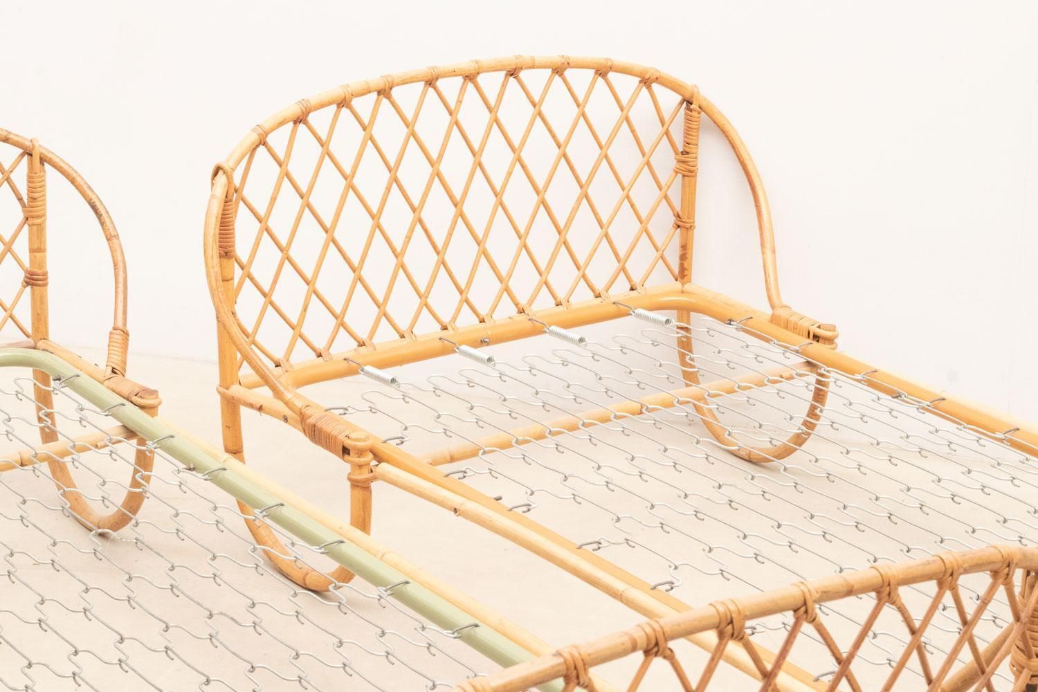Pair Of Rattan Daybeds, 1970s photo vinterior