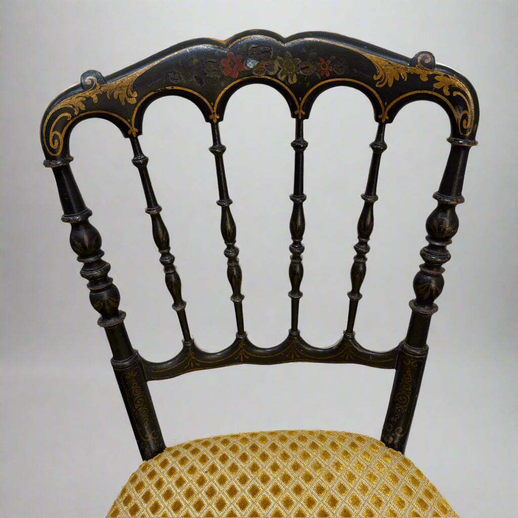 Napoleon III Ebonised And Handpainted Occasional Chair photo furniture