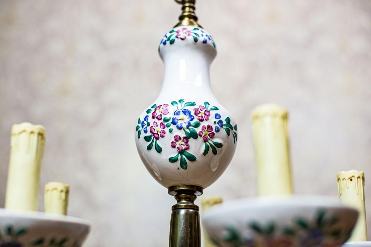 Faience Pendant Lamp From The 1960s In Colorful Patterns photo for sale