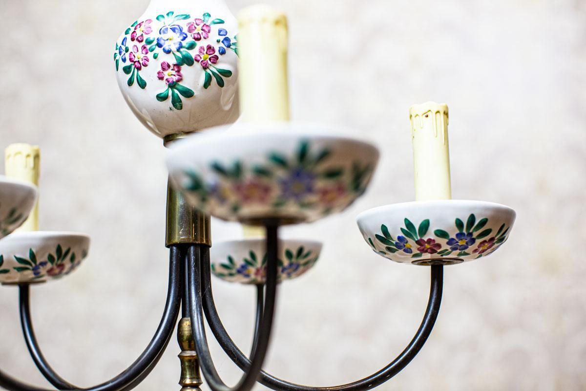 photo for sale Faience Pendant Lamp From The 1960s In Colorful Patterns