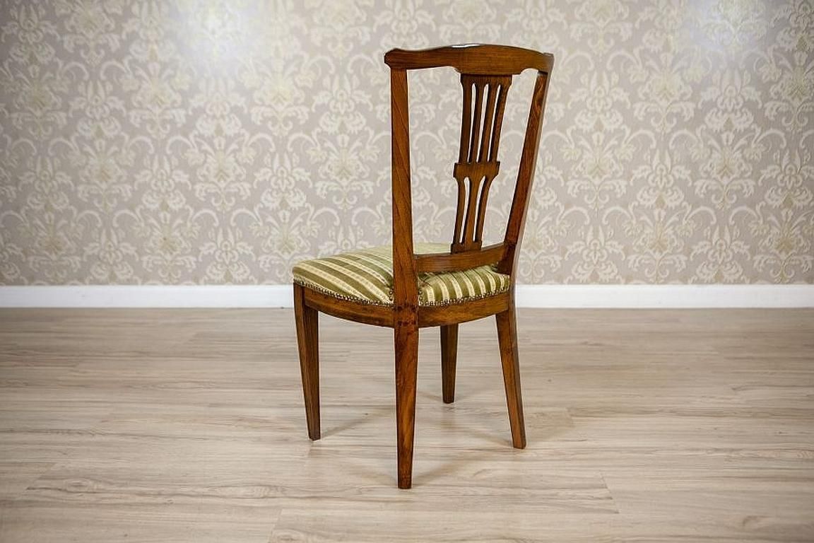 20th Century Elm Chair In Striped Upholstery photo 344.0