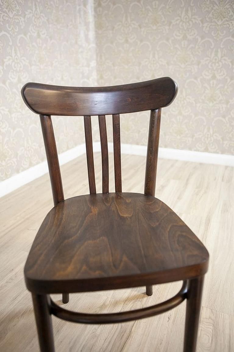 Two 20th Century Brown Beech Chairs In The Thonet Style photo vintage