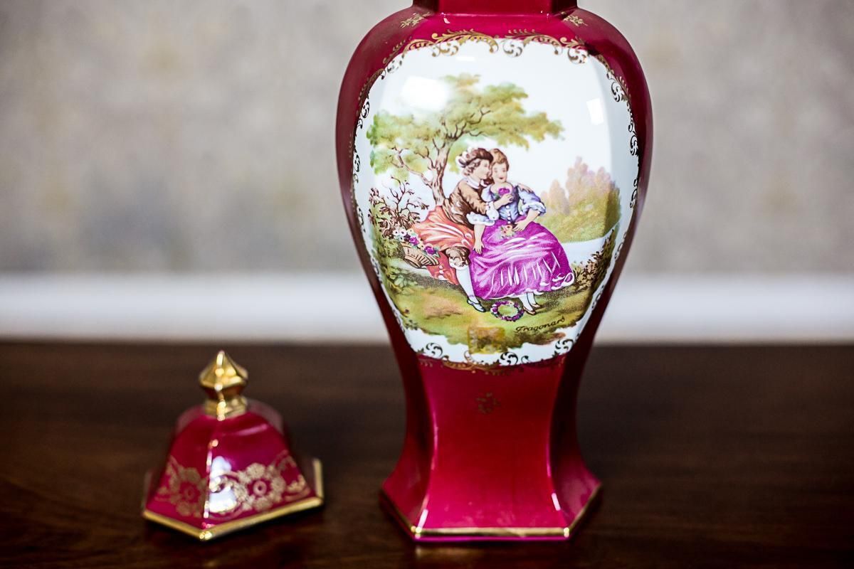 photo for sale 20th Century Grand Vase Depicting A Genre Scene/ Limoges Porcelain
