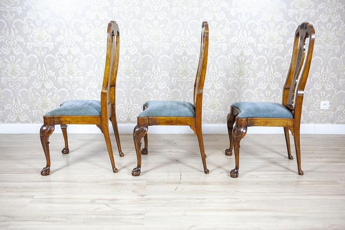 Three Early 20th Century English Walnut Chairs In The Chippendale Type photo furniture