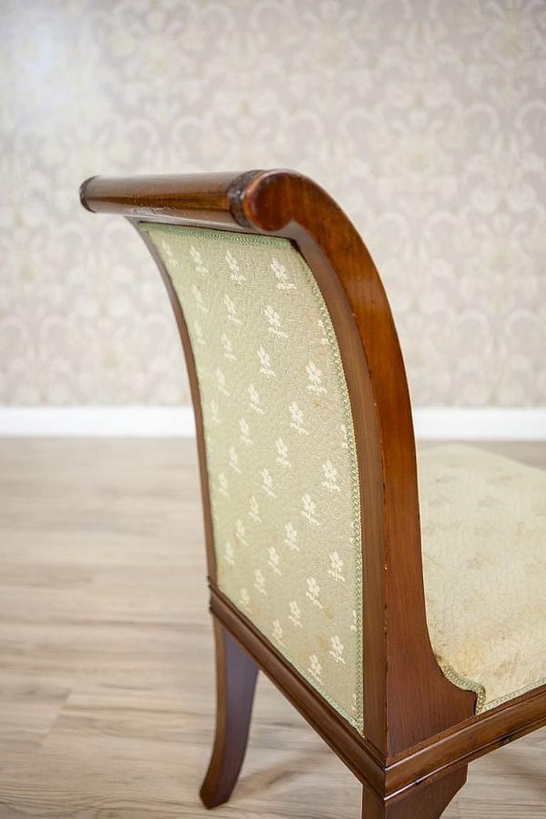 Furniture Set Of Four Mahogany Chairs In White Upholstery, Circa 1880 photo
