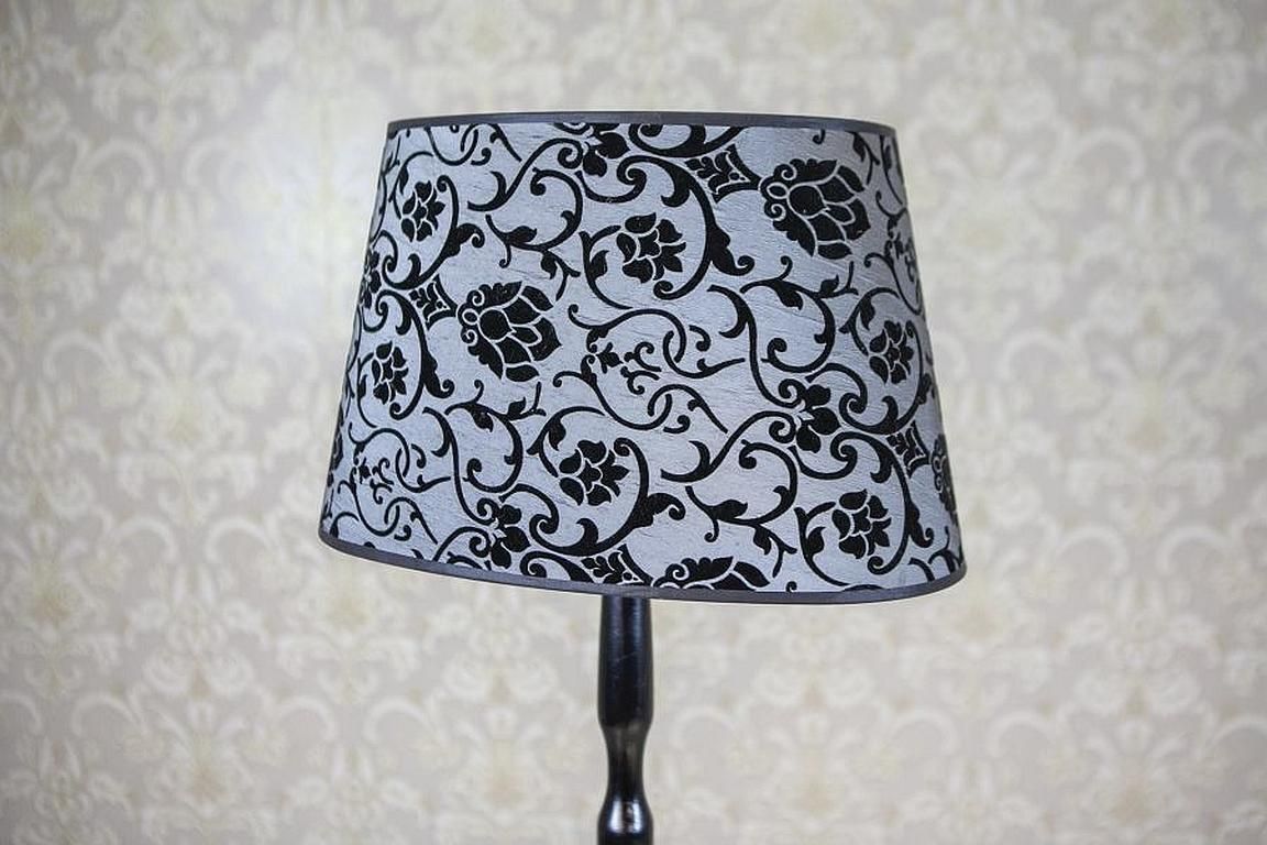 Floor Lamp From The Early 20th Century With Floral Fabric Shade photo for sale