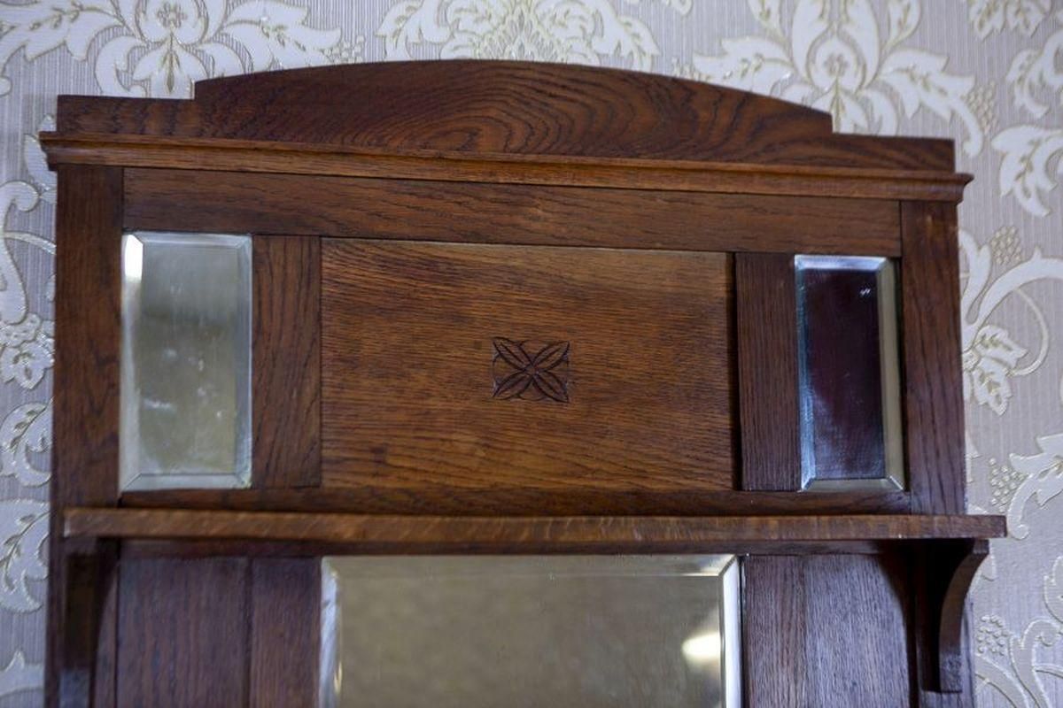 Art Nouveau Wall Mirror In Oak Frame, Early 20th Century photo Home Decor