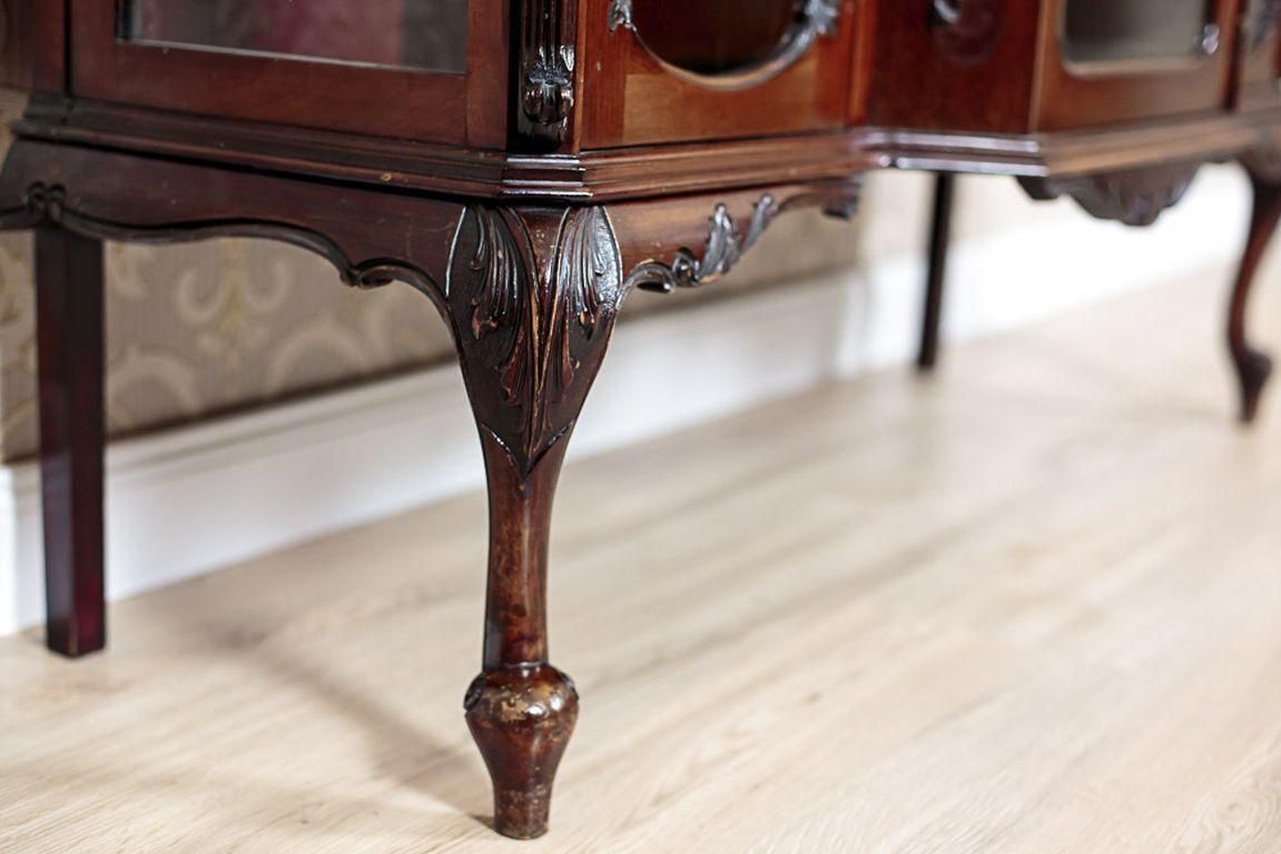 English Mahogany Wood & Veneer Cabinet Circa 1890 photo vintage