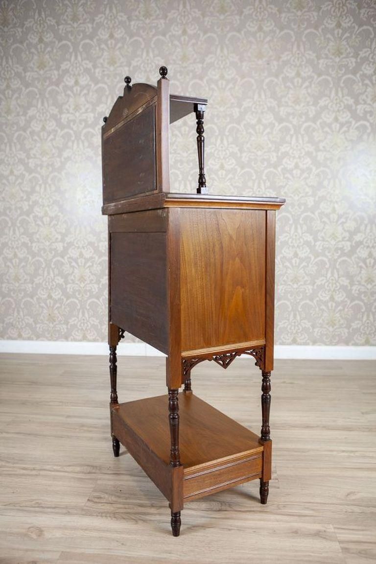 19th Century Small Walnut Cabinet With The Motif Of Sunflowers By George Davis photo for sale