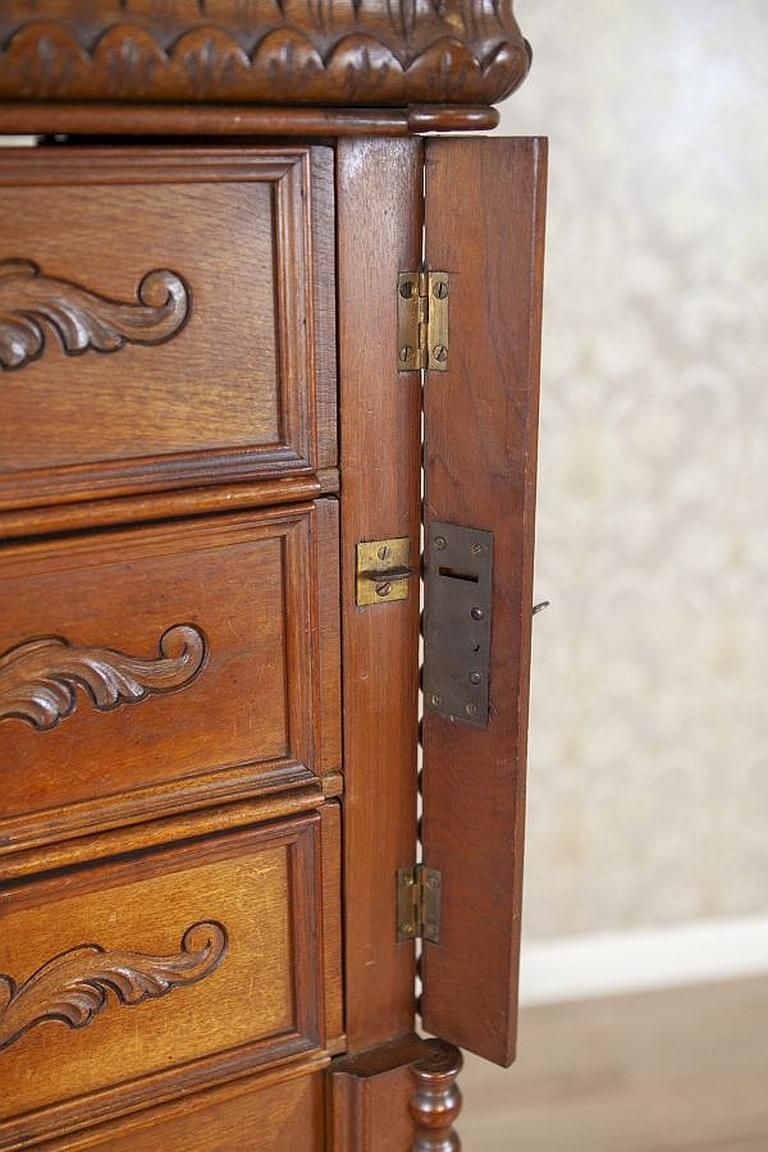 Furniture Renaissance Revival Walnut Cabinet Circa 1900 In Light Brown photo