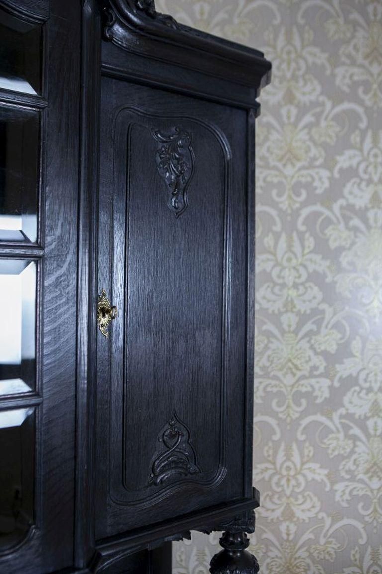 Furniture Oak Cabinet In The Rococo Revival Style From The Early 20th Century photo