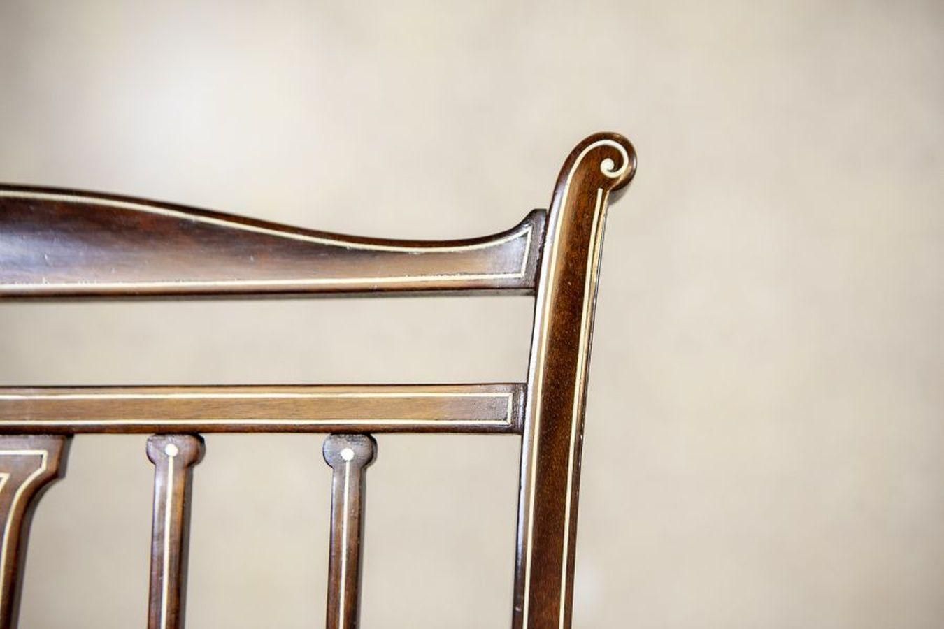 photo furniture Set Of 4 English Armchairs And Chairs In The Sheraton Style, Late 19th Century