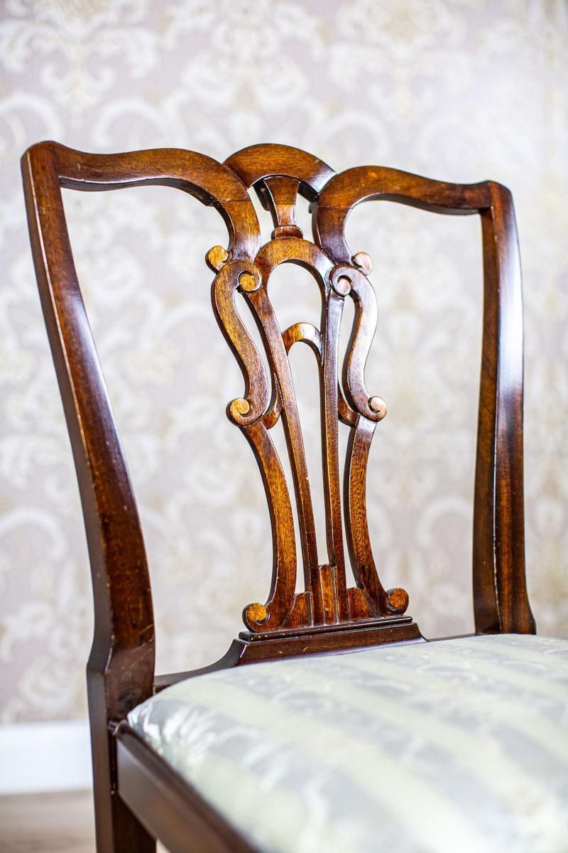 Two 20th Century Chairs In The Chippendale Type Veneered With Walnut photo buy