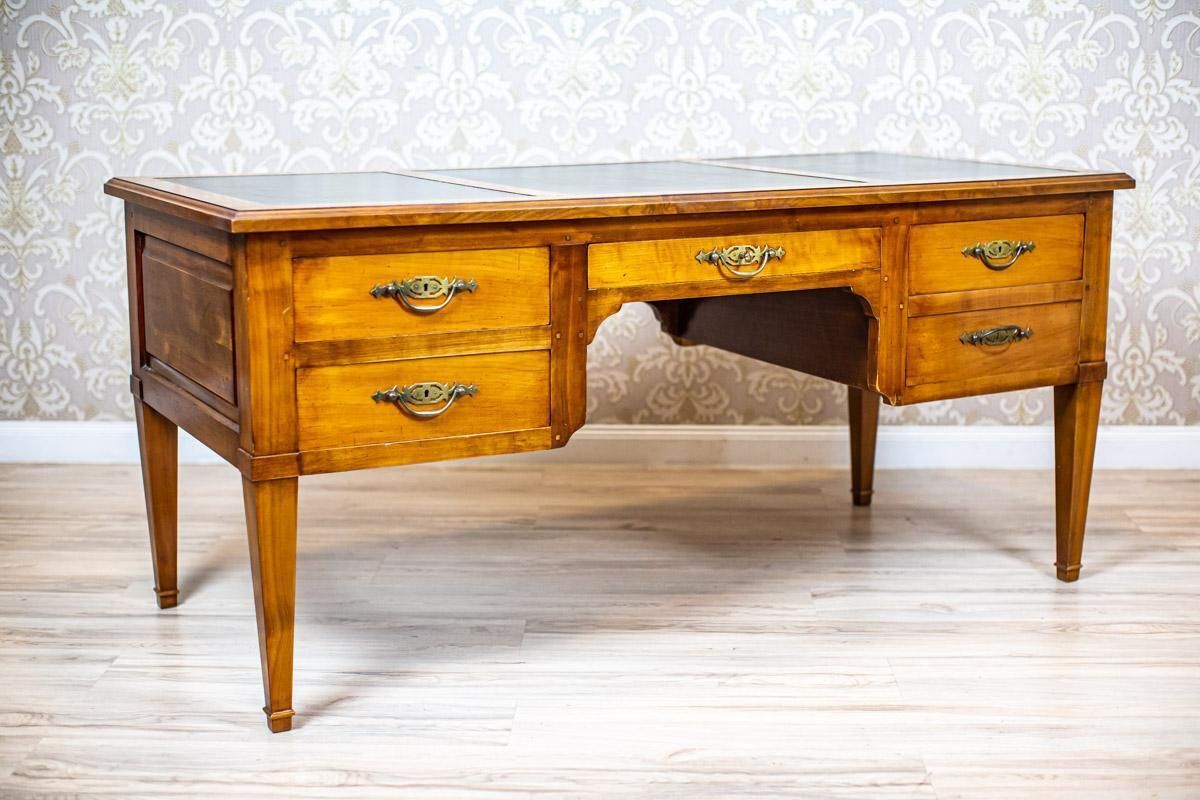 20th Century Grand Ash Prewar Desk With Brass Fillings photo furniture