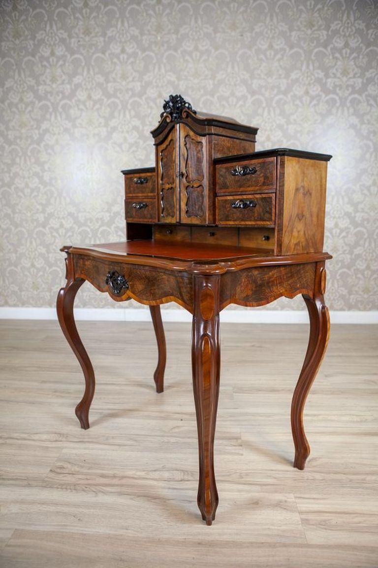 19th Century Louis Philippe Walnut Wood & Veneer Secretary Desk After Renovation photo furniture