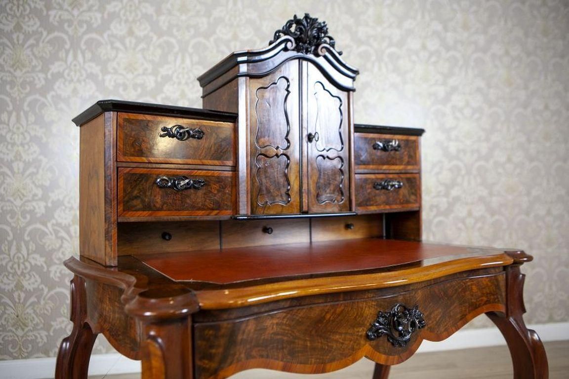 19th Century Louis Philippe Walnut Wood & Veneer Secretary Desk After Renovation photo 2536.0