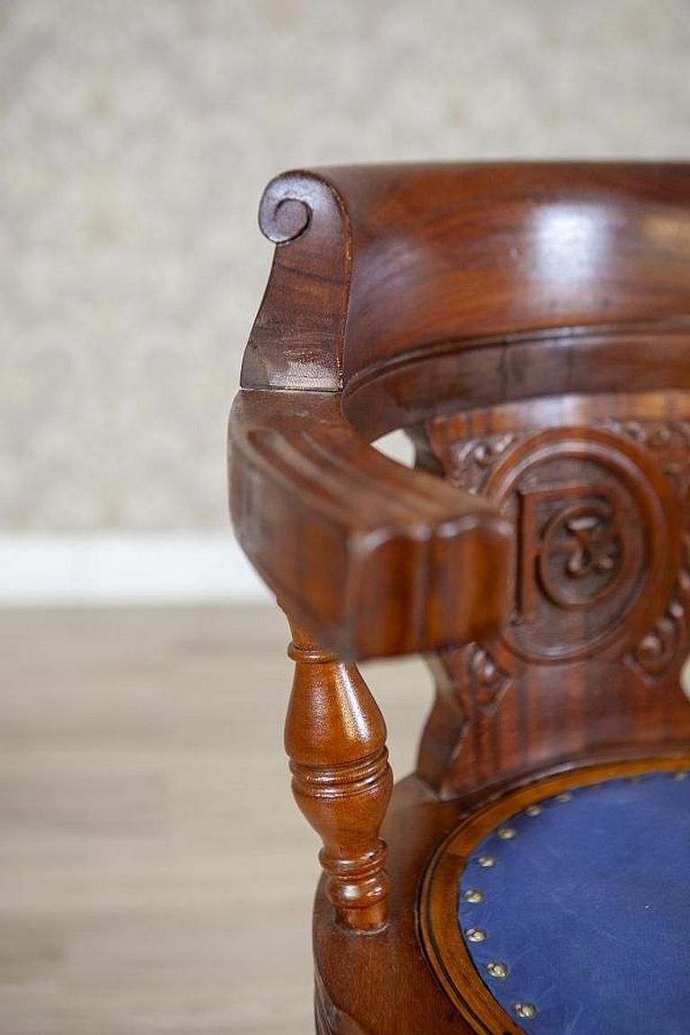 Furniture Captain Armchair Early 20th Century Wooden Desk Chair With Soft Seat photo