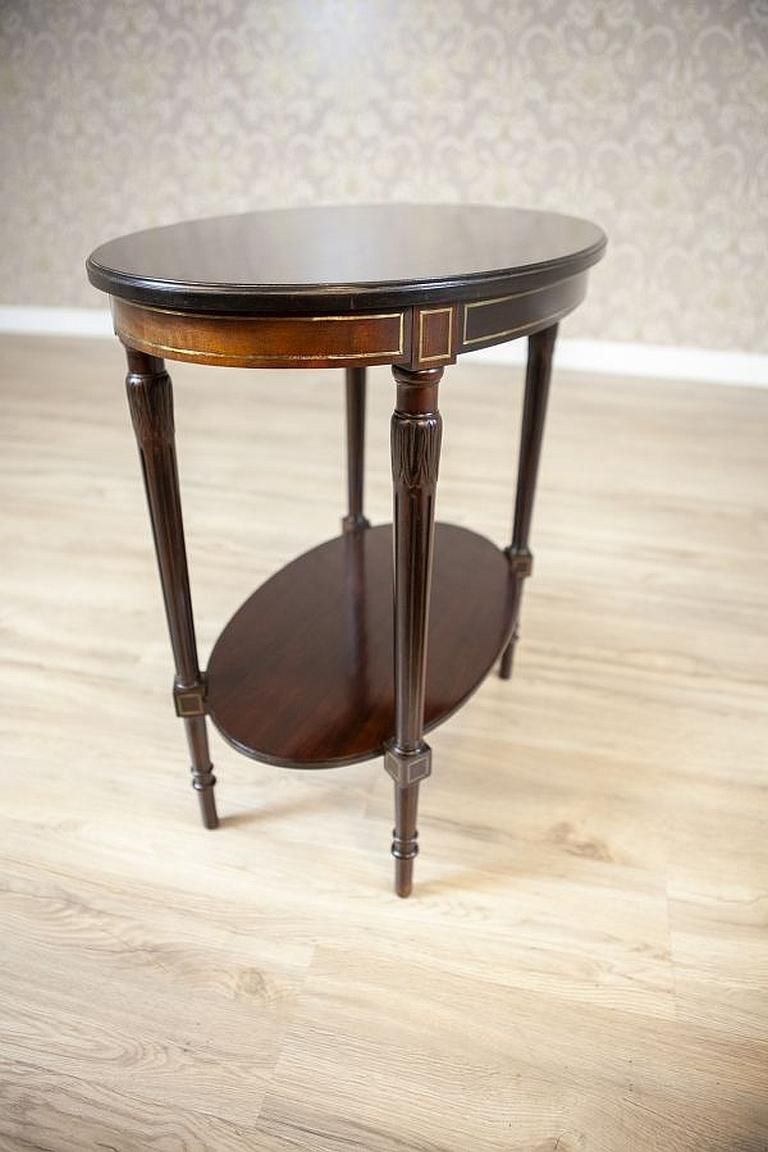 English Walnut Oval Coffee Table From The Early 20th Century photo furniture