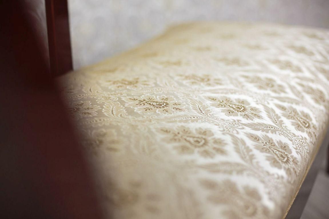 photo furniture 19th Century Chaise Longue, Neo Empire Style With Yellow Fabric, Brass Details