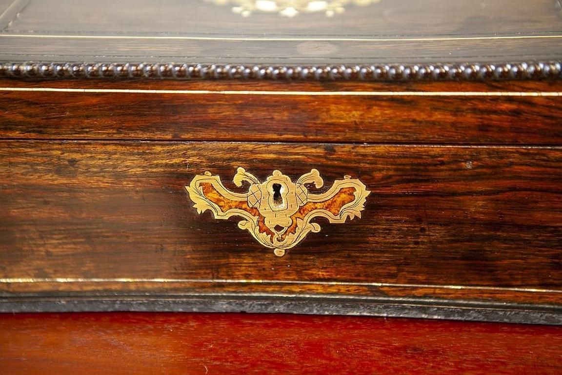 Richly Inlaid Portable Dressing Table From The 19th Century photo Furniture